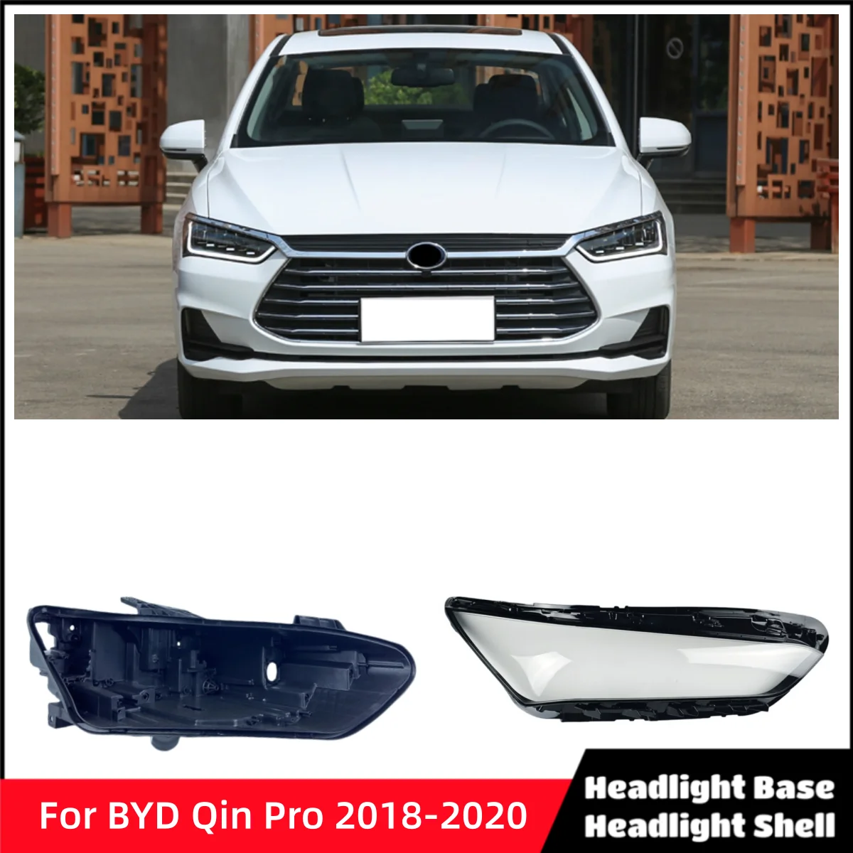 For BYD Qin Pro 2018 2019 2020 Vehicle Accessories Car Base Head Lamp Shell Headlamp Base Fixing Bracket Headlight Lights Glass