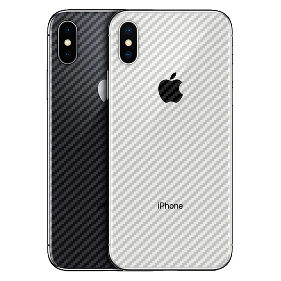 Película trasera transparente de fibra de carbono para IPhone, película protectora para iphone 12 Mini, XS MAX, 15, 14, 13, 12, 11 Pro Max, 16Plus,