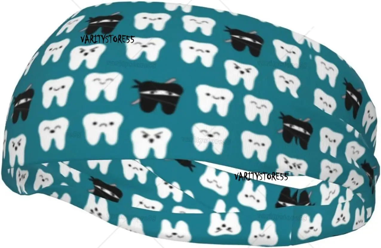 

Headband for Women Mens Tooth Teeth Dentist Dental Running Sweatband Soft Wide Hairband for Volleyball