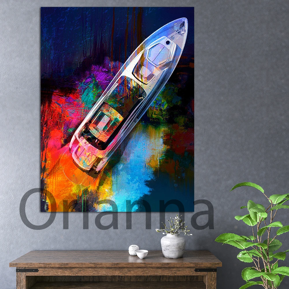 Chasing Dreams Posters Canvas Print Boat Abstract Wall Art Painting Wall Pictures For Living Room Office Home Decor Cuadros