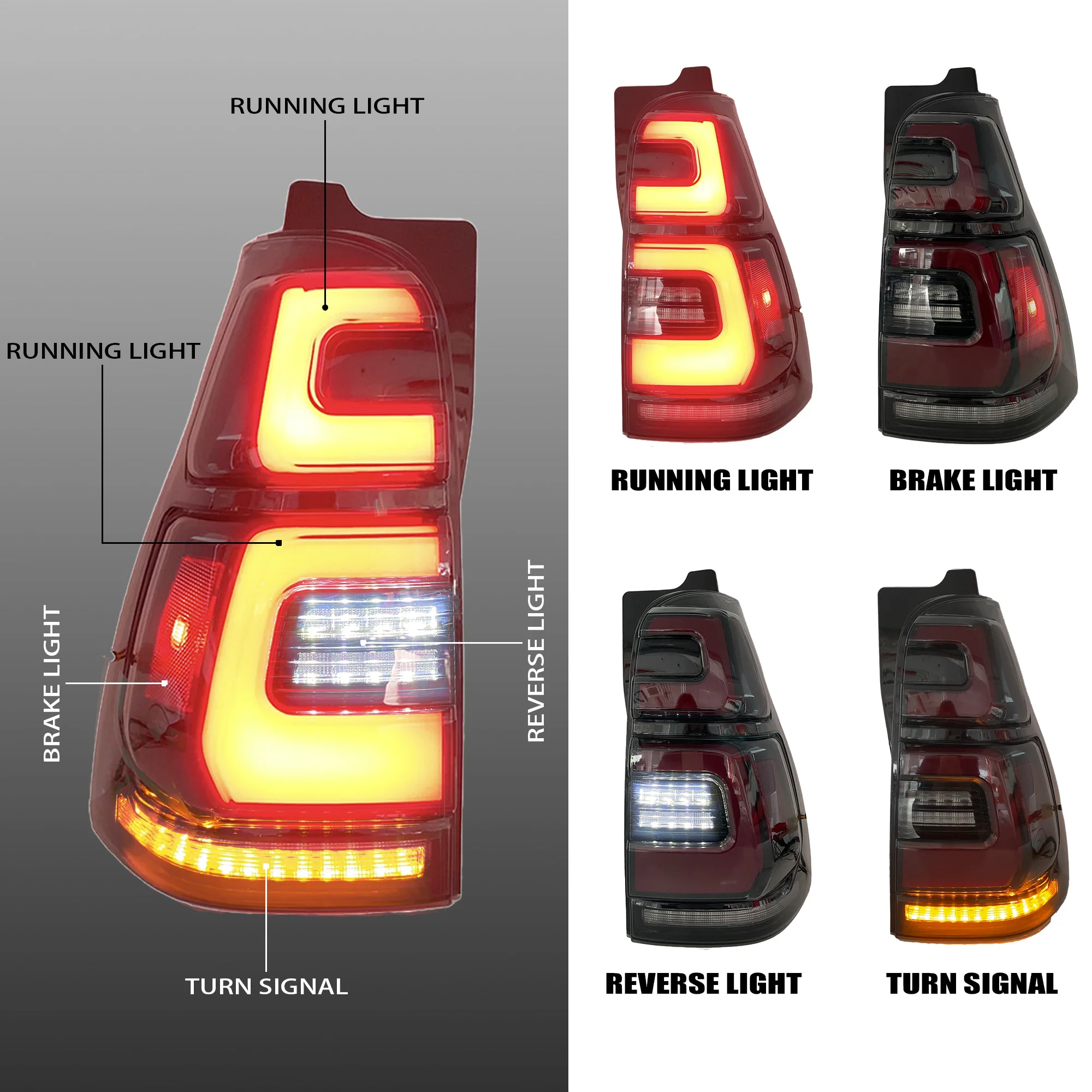 Car LED Rear Taillights for Toyota 4runner 2003-2009 Animation Rear Lamps LED Taillight Assembly