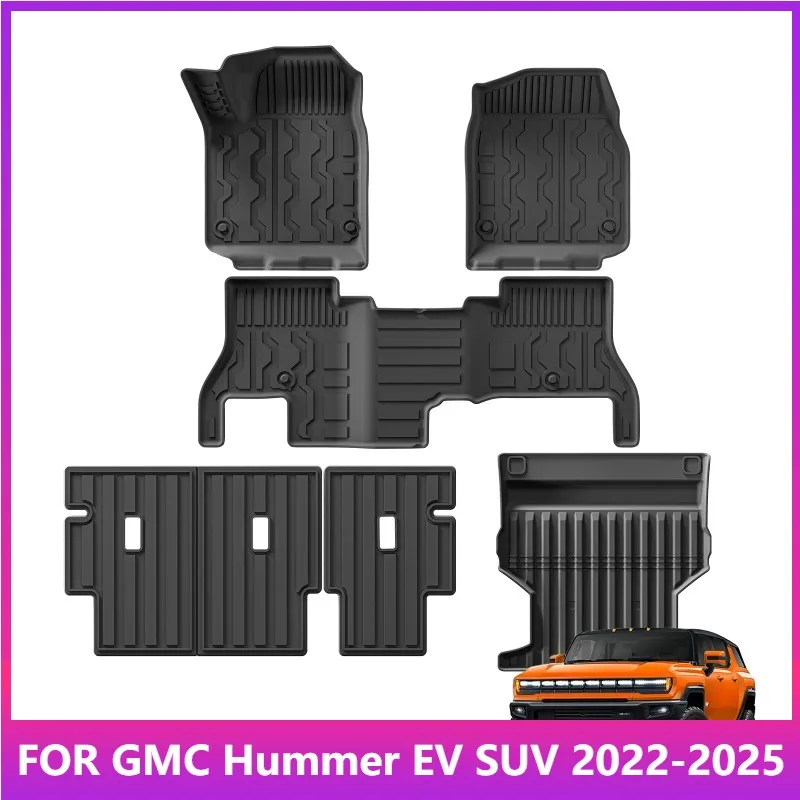 

Floor Mats For GMC Hummer EV SUV 2022-2025 Car Mats All Weather Floor Liner TPE 3D Foot Mat Black Left Rudder Black
