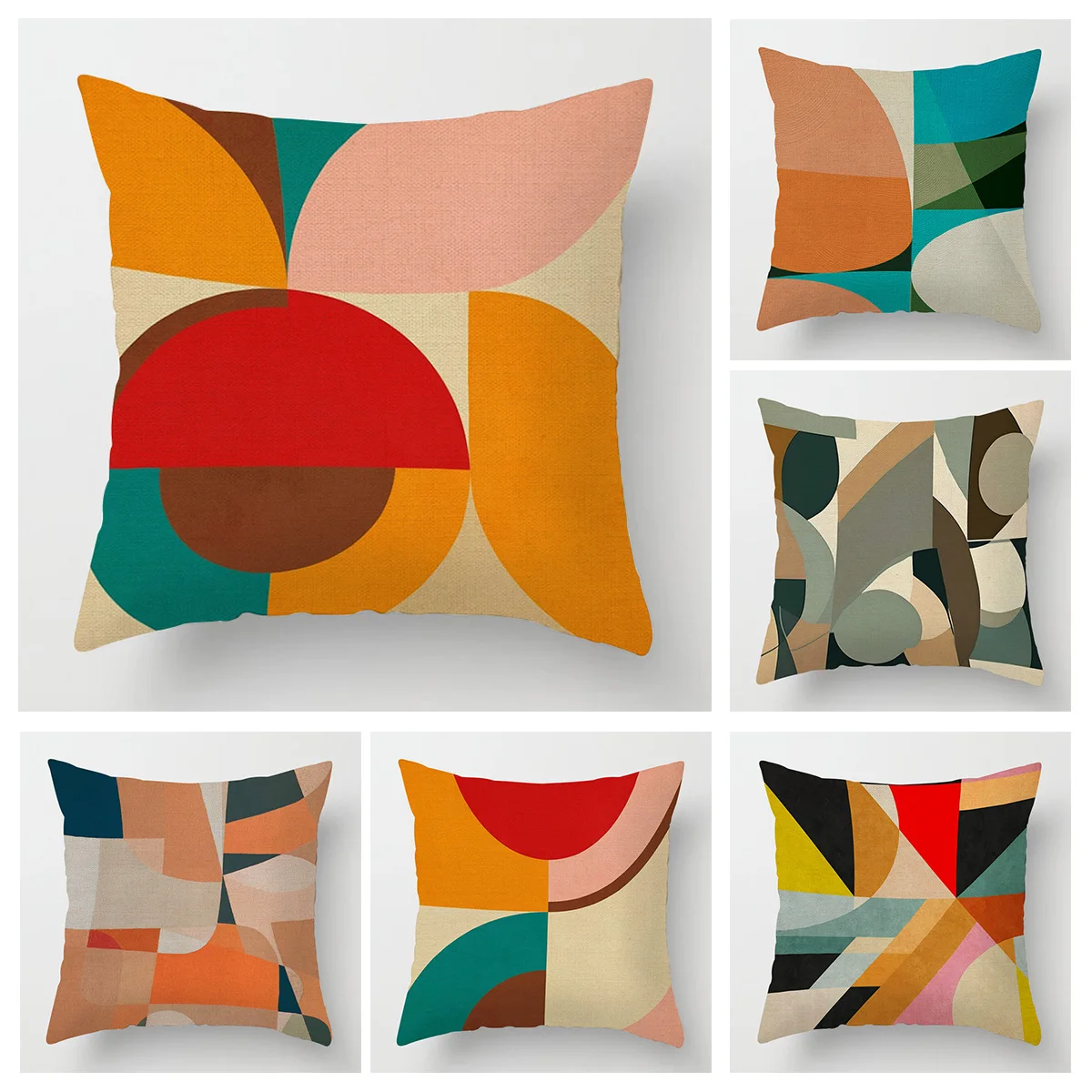 Abstract Geometric Pillowcase 18x 18 Inch Machine Washable Four Seasons Universal Home Decorative Cushion Cover 45x45cm