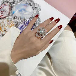Light Luxury and Niche Design, Versatile and Noble Temperament, Pearl Petal Ring for Women To Wear At Parties and Gatherings