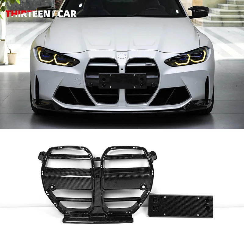 

Высококачественная передняя решетка в стиле ST с основанием для номерного знака из сухого карбона (препрег) для BMW M3 G80 M4 G82 G83