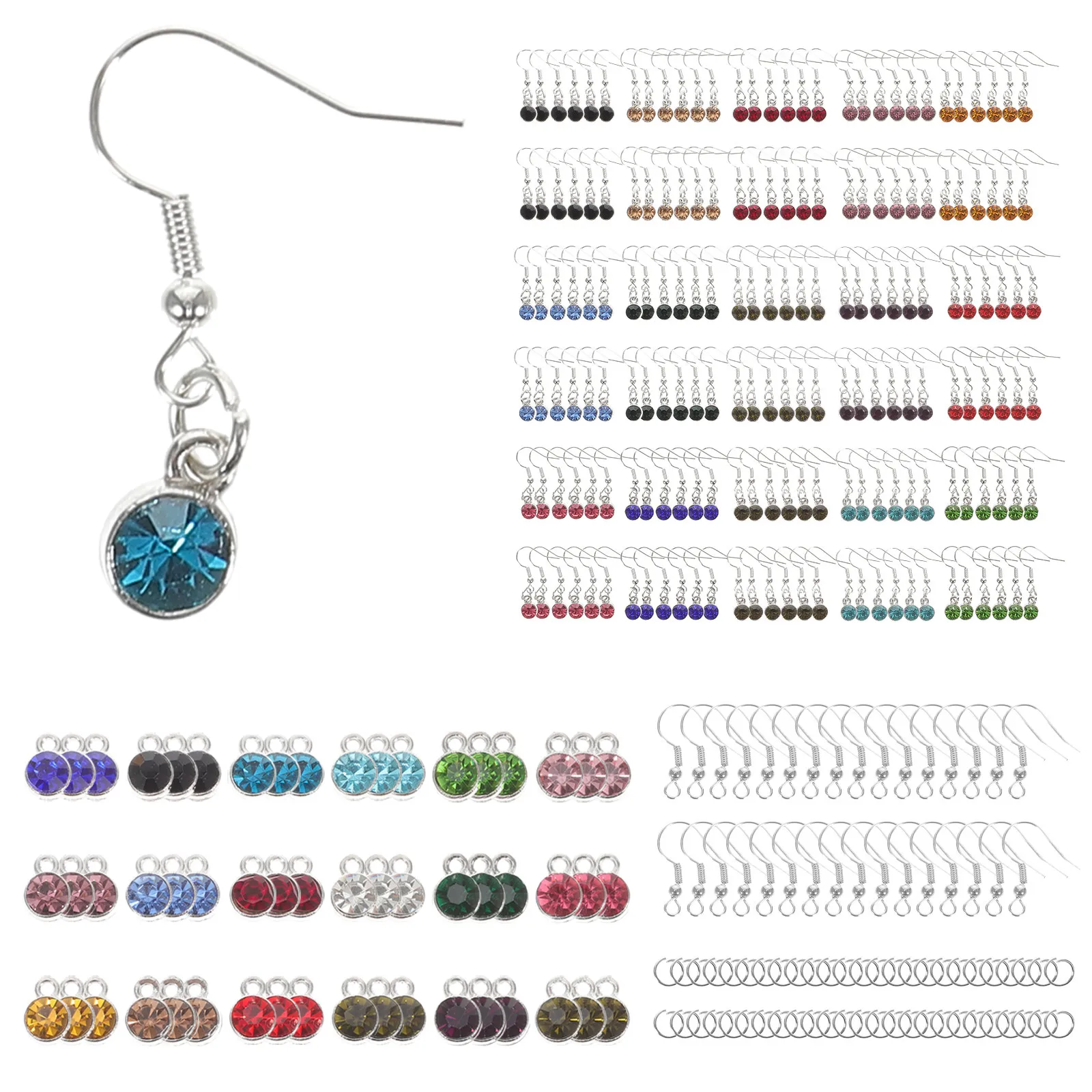 

1Set Alloy DIY Jewelry Charms Kit for Necklace Earring Bracelet Making Christmas Birthday Festival Craft Supplies Crystal