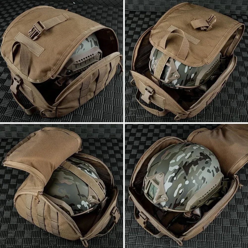 Outdoor Tactical Helmet Bag, Multi-purpose Tactical Storage Backpack, Portable Protective Helmet Carry Case for Airsoft Hunting