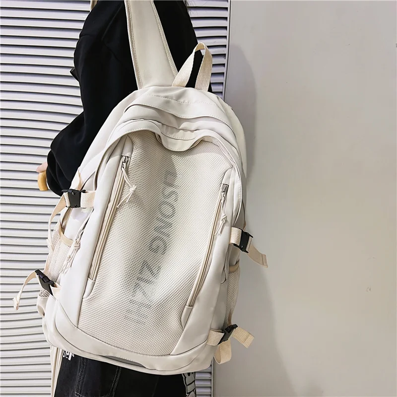 Fashion Multifunction Double Zipper Women Backpack Travel Mesh Female Student College School Bag Teenage Girls Laptop Backpacks