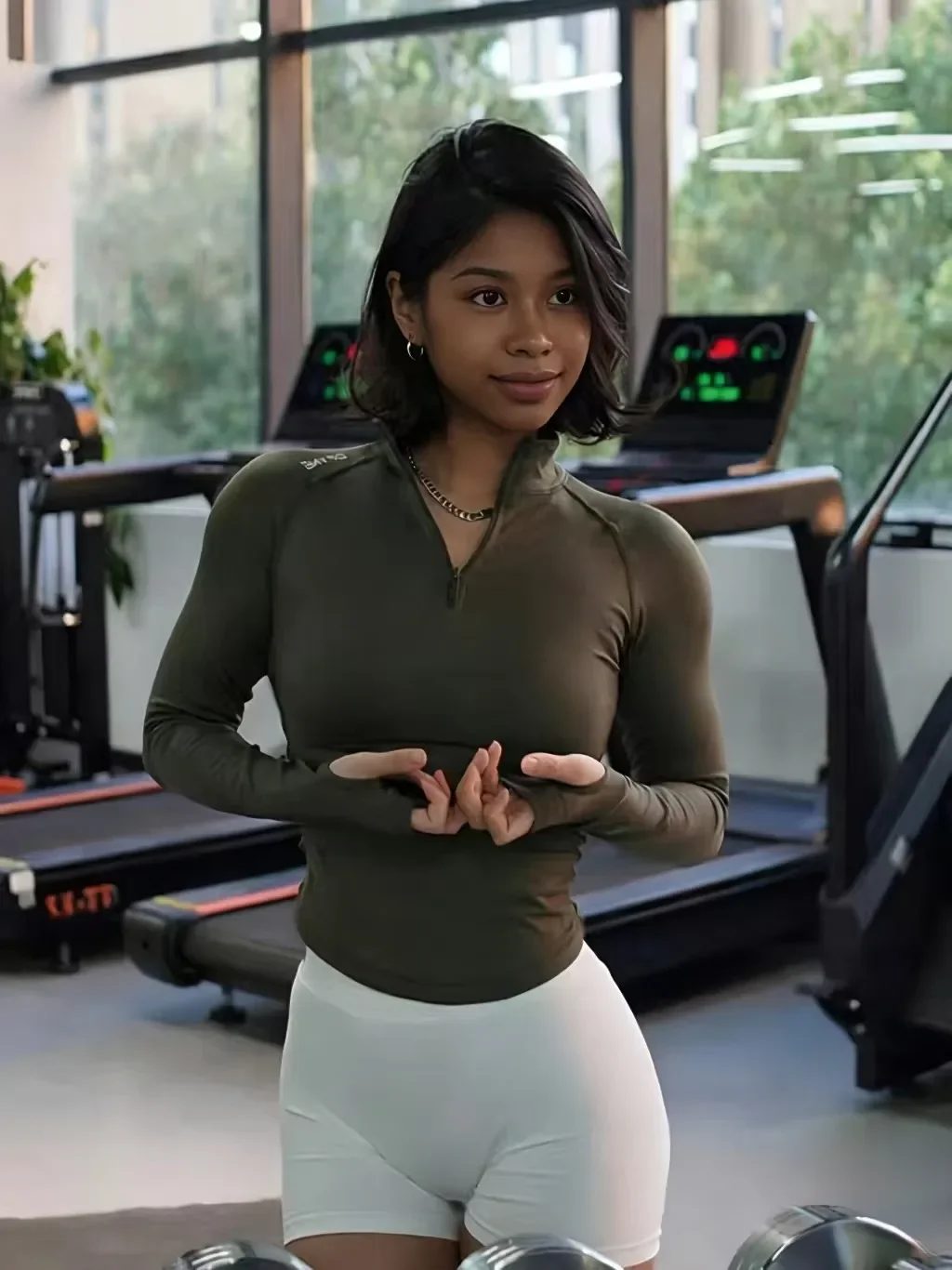 influence Women's Half Zip Workout Top, Slim Long Sleeve Compression Top for Yoga & Gym Training With Custom Label
