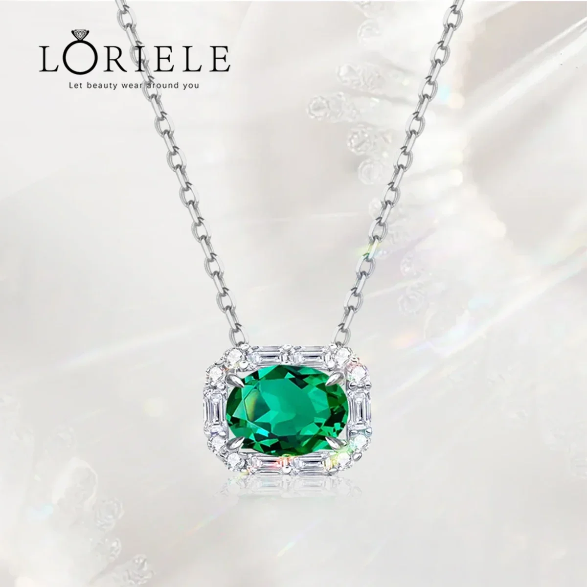 

LORIELE Egg Shaped Cut Moissanite 7*9mm 2ct Pendant Diamond with GRA S925 Sterling Silver Plated 18k Gold Necklaces for Women