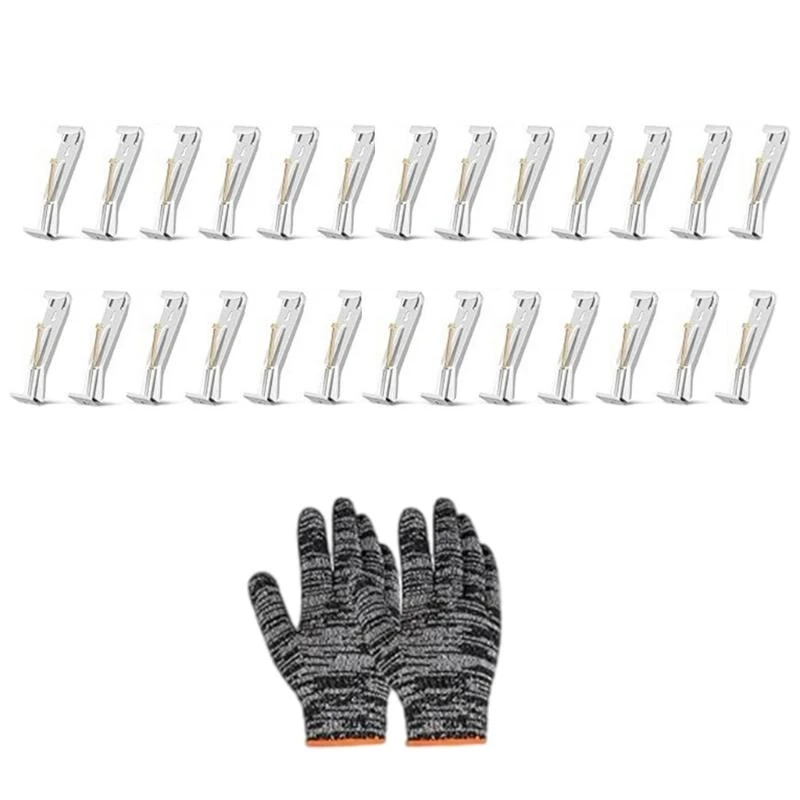 

28Pcs Concealed Gutter Hangers Rain Gutter Brackets with Screws and Clamps
