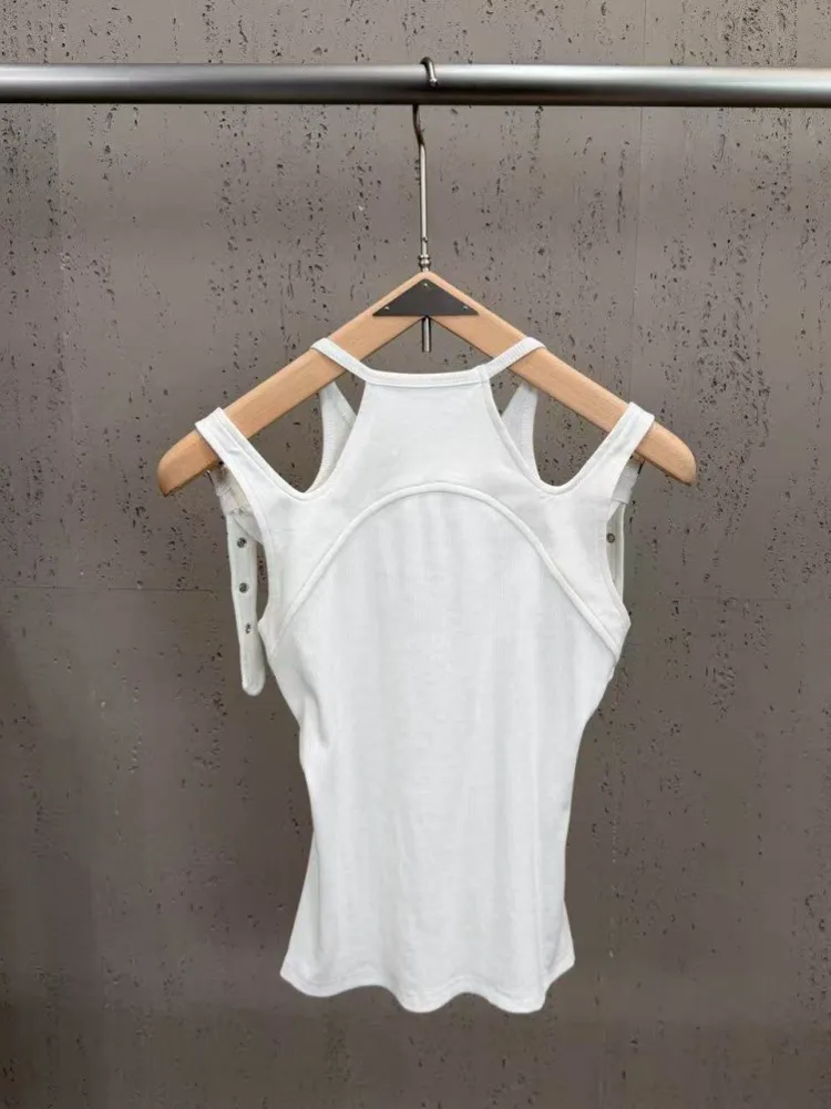Designer Ladies Summer Versatile Sleeveless O Neck Multiple Shoulder Straps Sweet Casual Women Solid Color Suspenders Camisole
