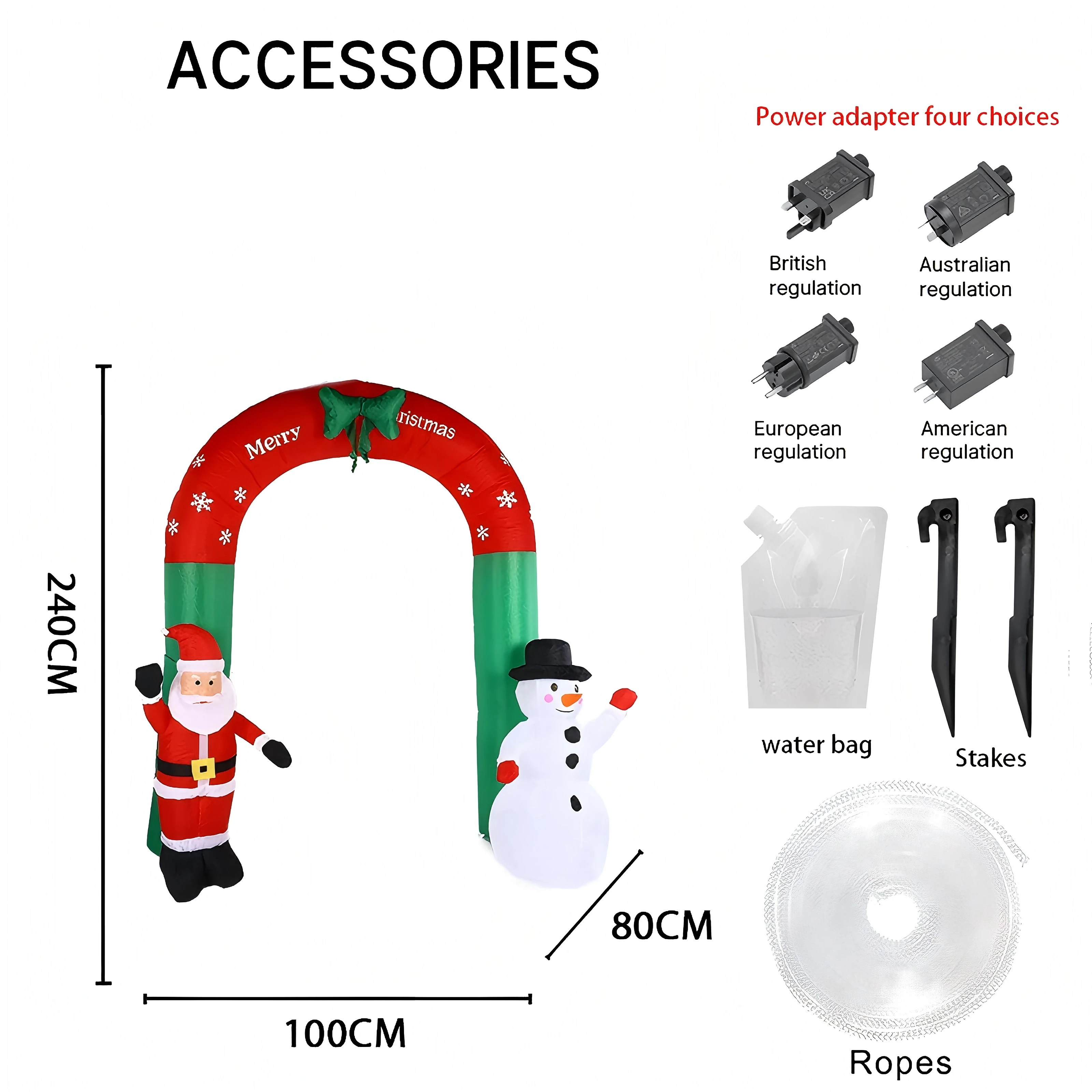 7.87FT LED مضاءة ساحة قابلة للنفخ ديكور قوس مع سانتا كلوز ثلج عيد الميلاد لعبة لوازم ديكور المنزل الحلي هدية عيد الميلاد عطلة
