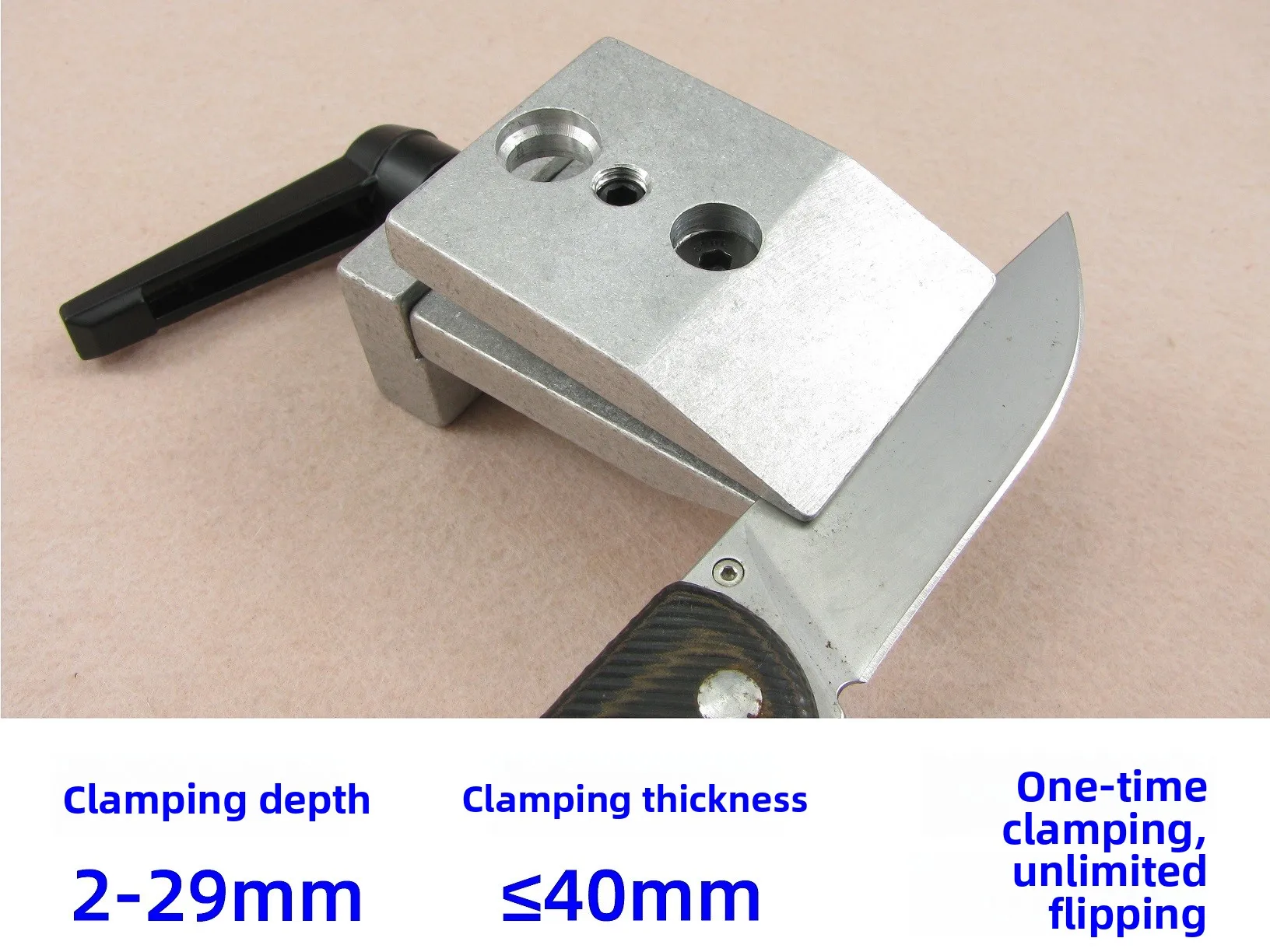 Precision Flip Clamp Sharpening Jig Attachment for Fixed Angle Knife Sharpener Gantry Profile Compatible Outdoor Hiking Knife