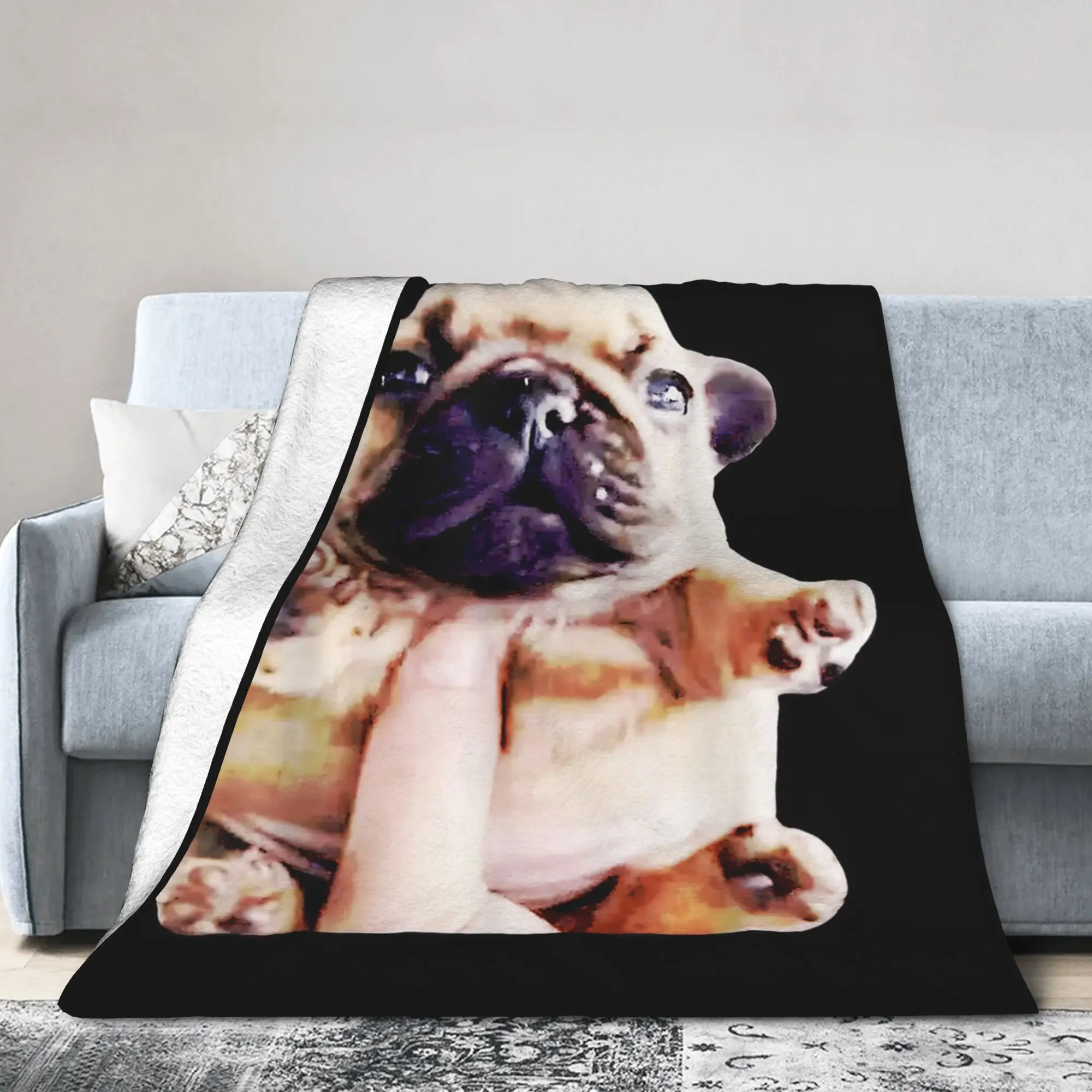 Pibble Meme Funny Dog Wash My Belly Meme Flannel Blankets  Warm Soft Throw Blanket for Home Decor Fashion Bedspread Bed Cover