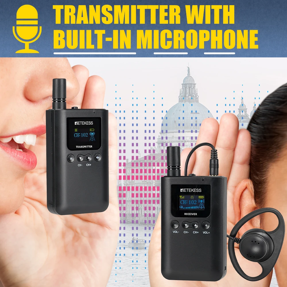 RETEKESS TT125 Tourguide-System Drahtloses Audiosystem 2,4GHz Funk-Sender-Empfänger für Ausflüge und Übersetzungen – Detail 8