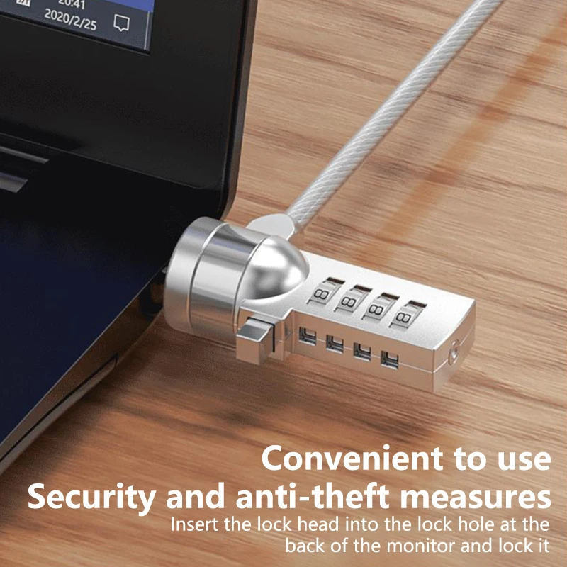 Laptop Computer Lock Password Lock Key Lock PC Anti-theft Lock USB Wedge-shaped Hole Tablet Universal Anti-theft Security Wire