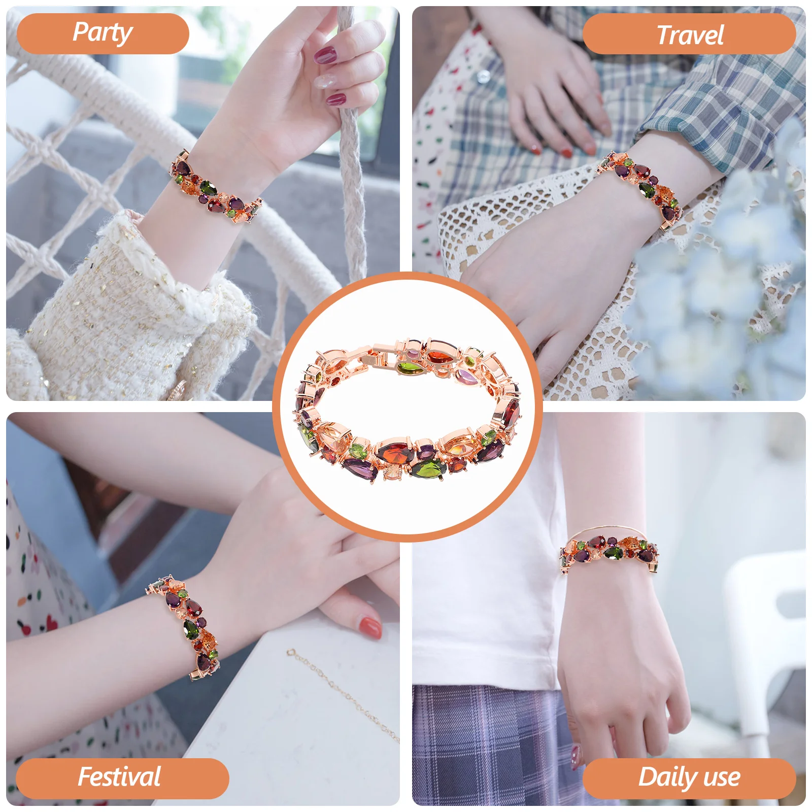 

1Pcs Crystal Zircon Bracelet Trendy Comfortable Fit Easy to Wear Female Decorative Bangle Anniversary Birthday Christmas