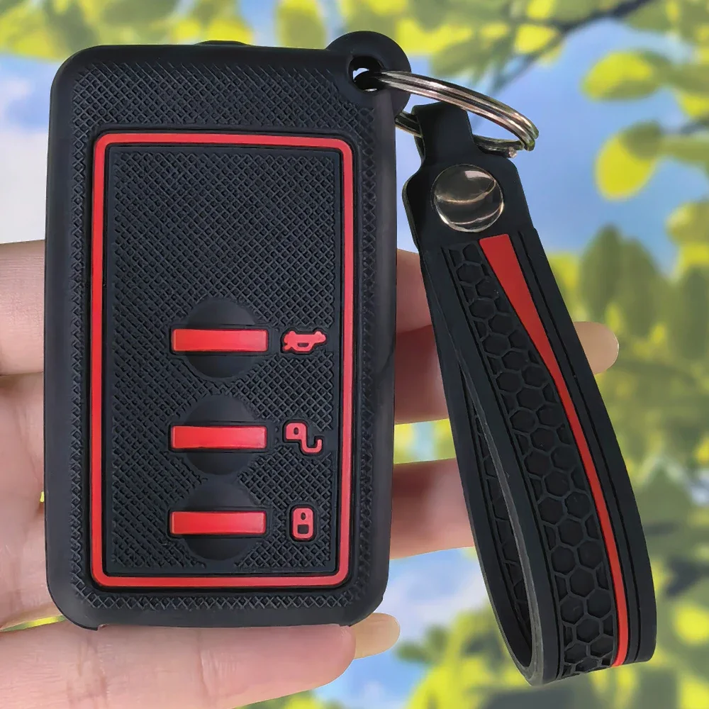 Premium Silicone Remote Key Protector With Keychain For Subaru Legacy Forester Impreza XV 3 Button Smart Key Fob Shell
