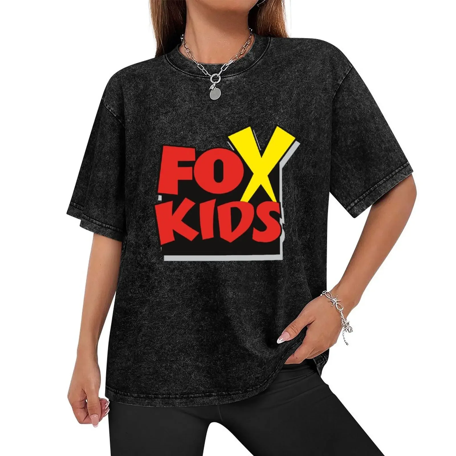 Fox Kids T-Shirt plus size tops man clothes vintage basketball graphic tees mens cotton t shirts