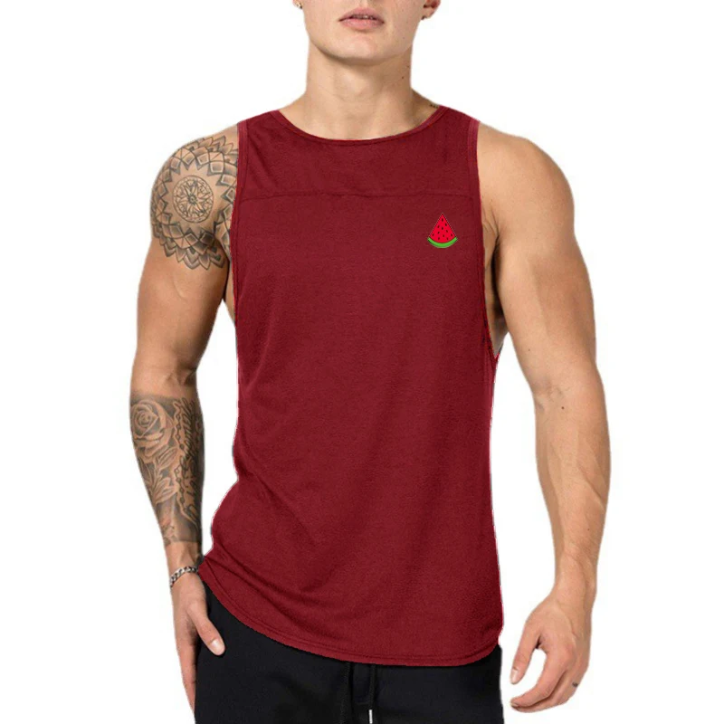 Summer Mens Cotton Gym Workout Pumping iron Clothing Fitness Bodybuilding Patchwork  Breathable Fashion Casual Stringer Singlets