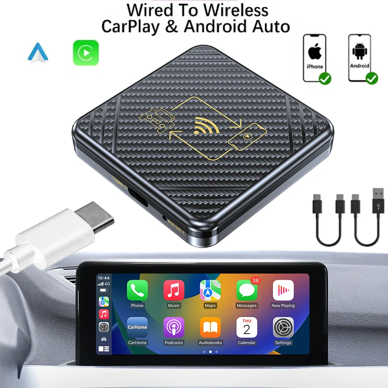 

WirelessCarplaybox Android Auto 2-in-1 Bluetooth 5.0 Active connection Adaptive Screen intelligent Android Auto wireless adapter