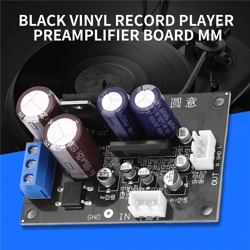 -MEOF Placa pré-amplificadora de reprodutor de gravação de vinil MM MC Phono Amplificador Gramofone Cabeça Ampliação Pré-amplificador Dual AC 12-16V