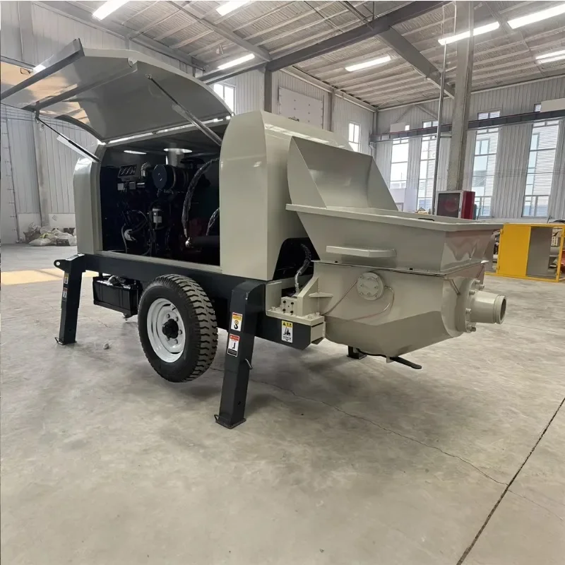 Shanghe Diesel Engine Trailer Concrete Pump 100m Vertical Reach 30m/h Productivity 1 Year Warranty Mini Concrete Pump Machine