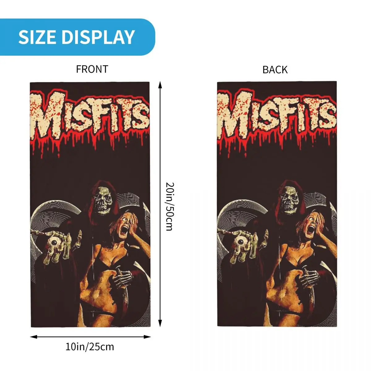 Misfits Skull Bandana Neck Gaiter Printed Balaclavas Face Scarf Multi-use Headband Running Unisex Adult Windproof