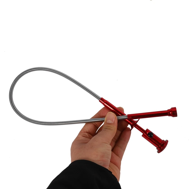 Strumento di prelievo flessibile (magnete + 4 artigli + luce a LED) impugnatura magnetica a molla lunga Gadget per wc domestico strumenti di raccolta per la pulizia delle fognature-R