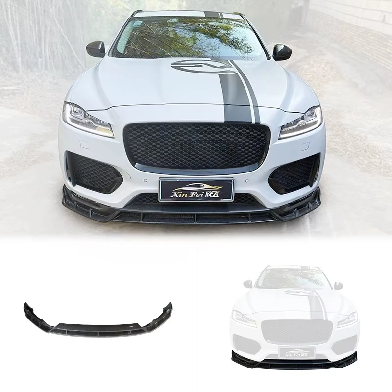 Carbon Fiber Car Body Kit, Upgraded Front Bumper and Front Lip, New Modified Front Spoiler, Suitable for Jaguar F-PACE 2016-2020