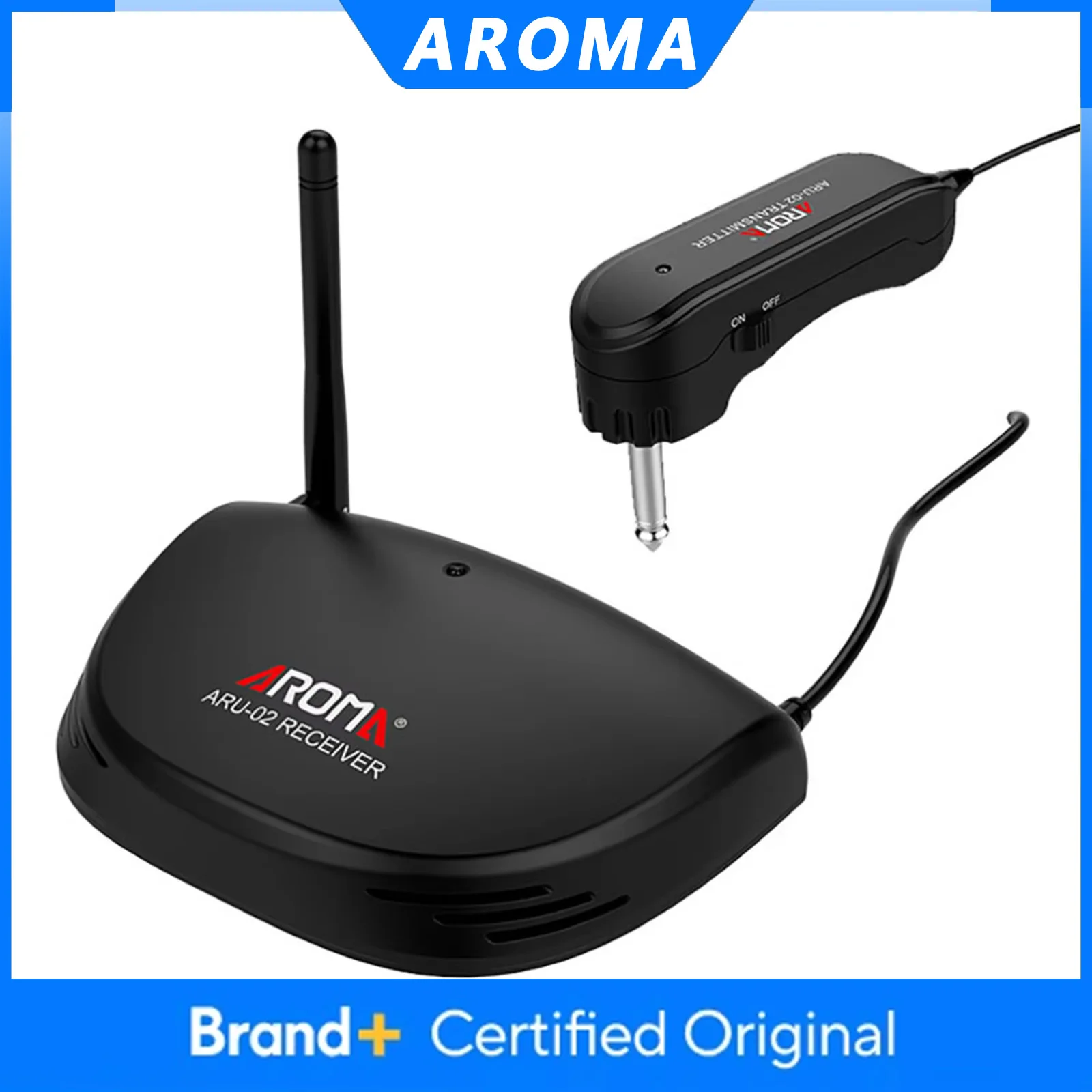 

Беспроводная гитарная система AROMA ARU-02 UHF, передатчик и приемник для гитары, цифровой аудиокабель USB для гитары, бас-гитары, запчасти и аксессуары