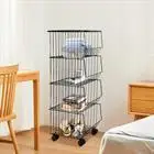 4Tier Fruit And Vegetable Storage Rack Kitchen Organizer Storage Bin With Roller