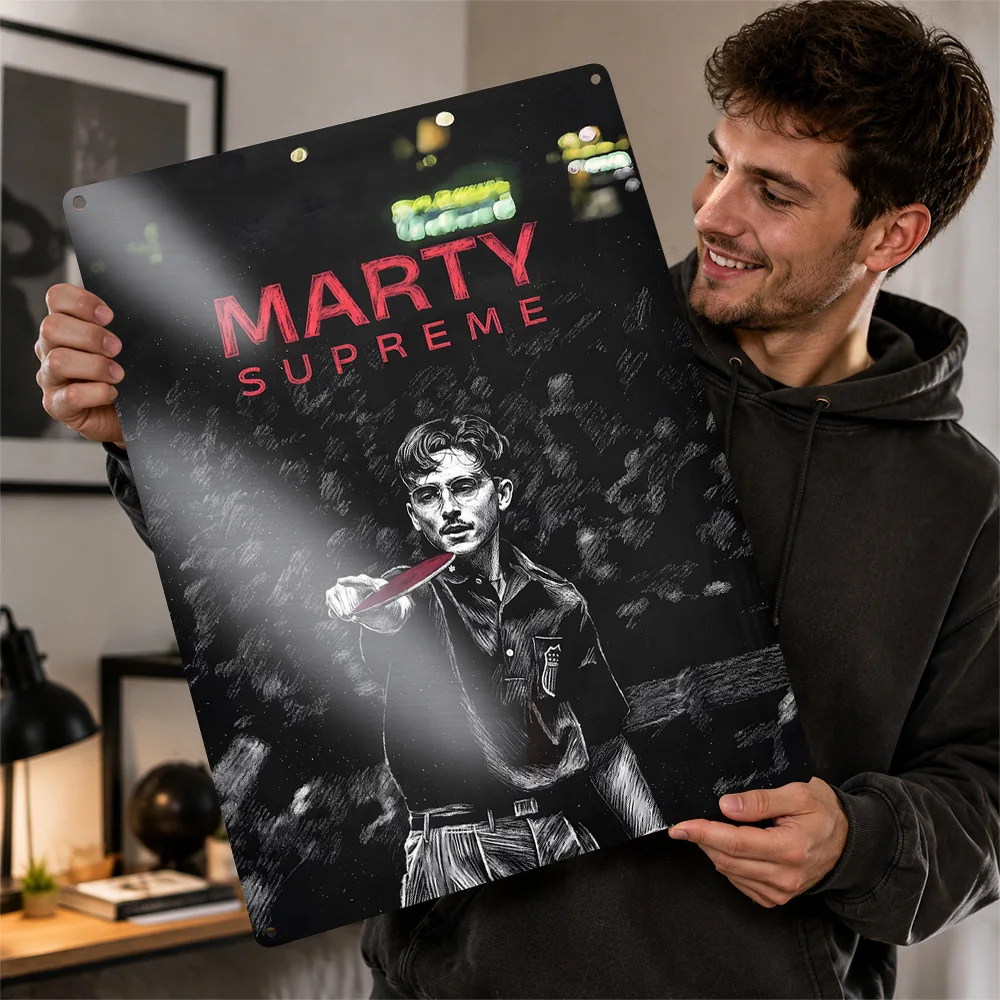 Marty Supreme Table Tennis Champion Aluminum Poster Customized Metal Tin Sign Racket Sport Tribute Wall Art Enhances Clubhouse