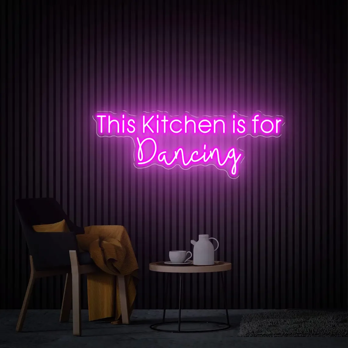

This Kitchen Is For Dancing Neon Sign, Kitchen Neon Art, Home Wall Decor, Handmade Neon Gifts Sign For Mom