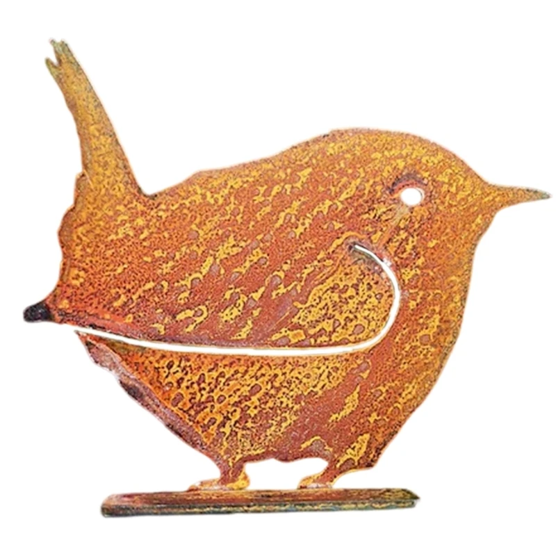 Statue d'oiseau en métal vintage Décoration jardin extérieur Ornements d'art sculpture fer