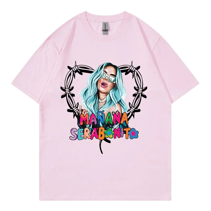 

2023 Manana Sera Bonito 2023 Fashion Women's t-shirt Rapper Karol G Bichota Graphic Print Black t-shirt Girls Clothes Harajuku G