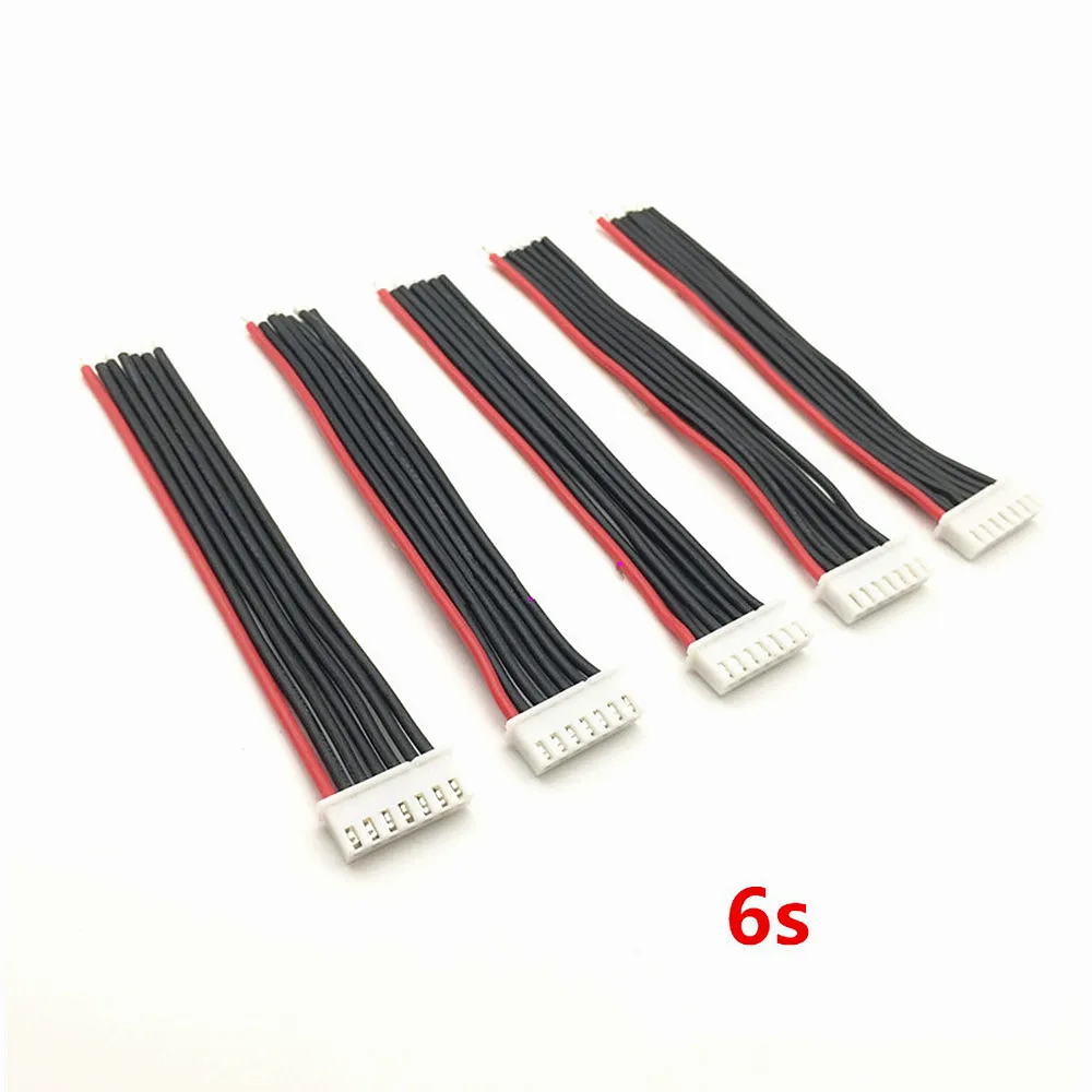 5pcs 2s 3s 4s 5s 6s RC LiPo Battery Balance Charger Plug Cables 100mm 22AWG Silicone Wire JST-XH Balancer Connector