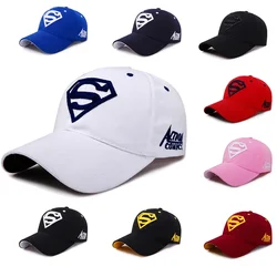 Dc Anime Figuur Superman Logo Katoenen Geborduurde Dome Baseball Cap Pet Jeugd Volwassen Grootte Verstelbare Verjaardagscadeautjes