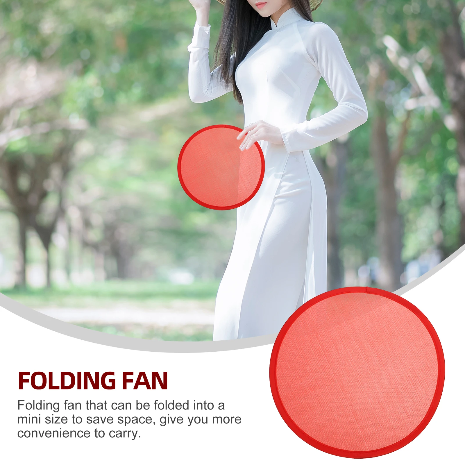 

2pcs Folding Round Hand Fans Lightweight Sturdy Manual Plastic Fans for Performance Handheld Foldable Dance Circular