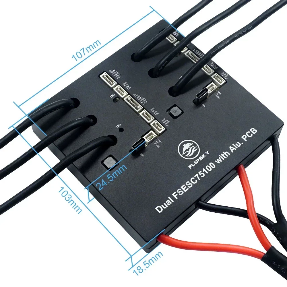 Flipsky Dual 75100 com PCB de alumínio baseado em VESC