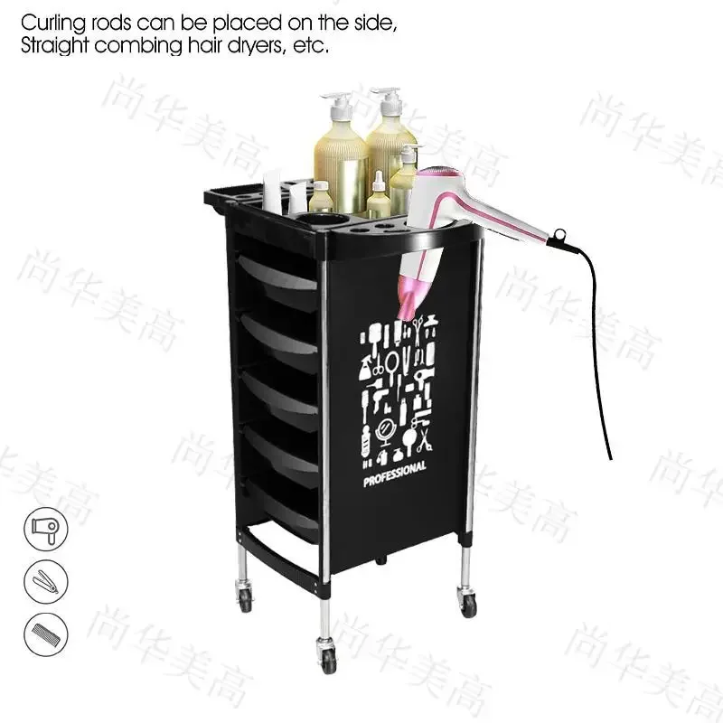 5 floors Hair Salon Tool Trolley Stainless Steel Barber Shop Storage Hair Dyeing Bar Car Large Capacity