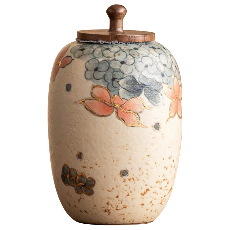 

DSA stone ceramic tea can household creative gold-painted tea set storage storage tank moisture-proof tea can
