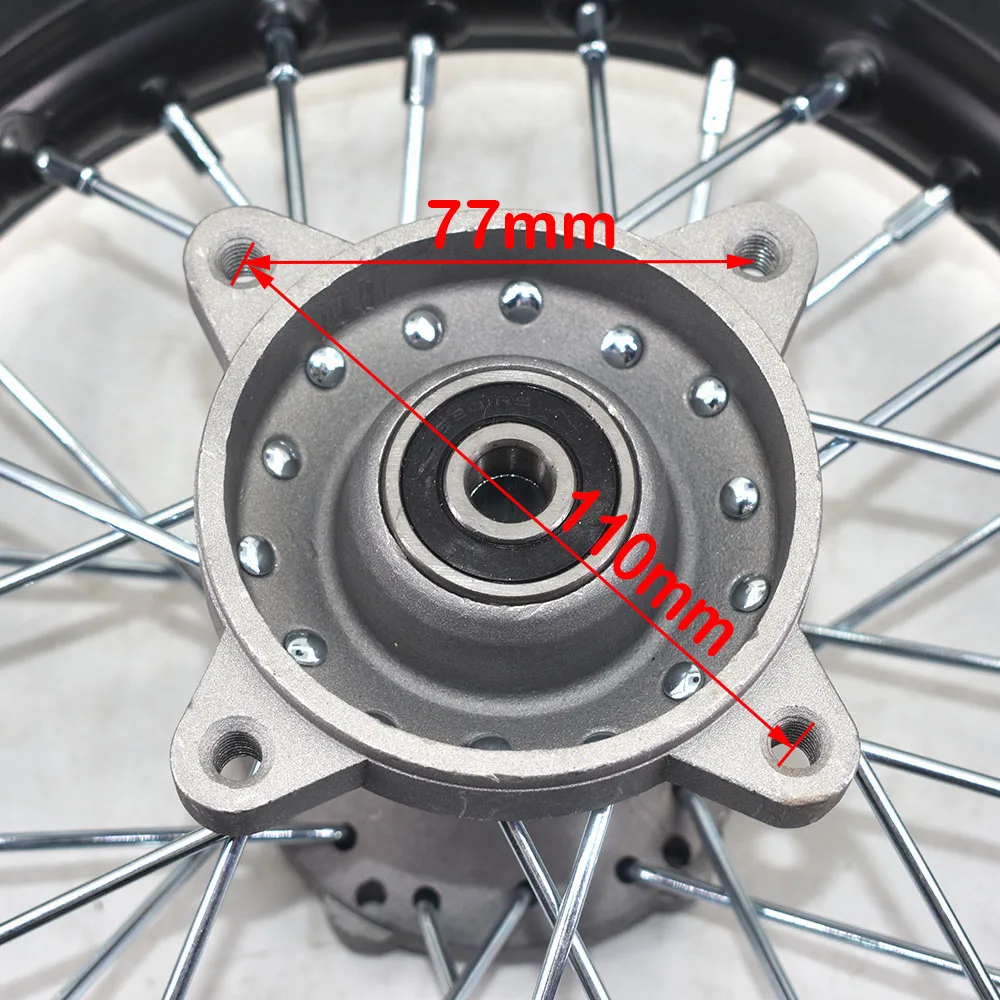 1.60-10 inch Rear aluminum Rims Brake Wheel Rims Hub for Mini Dirt pit bike Small cross motor 2 stoke Engine off-road motorcycle