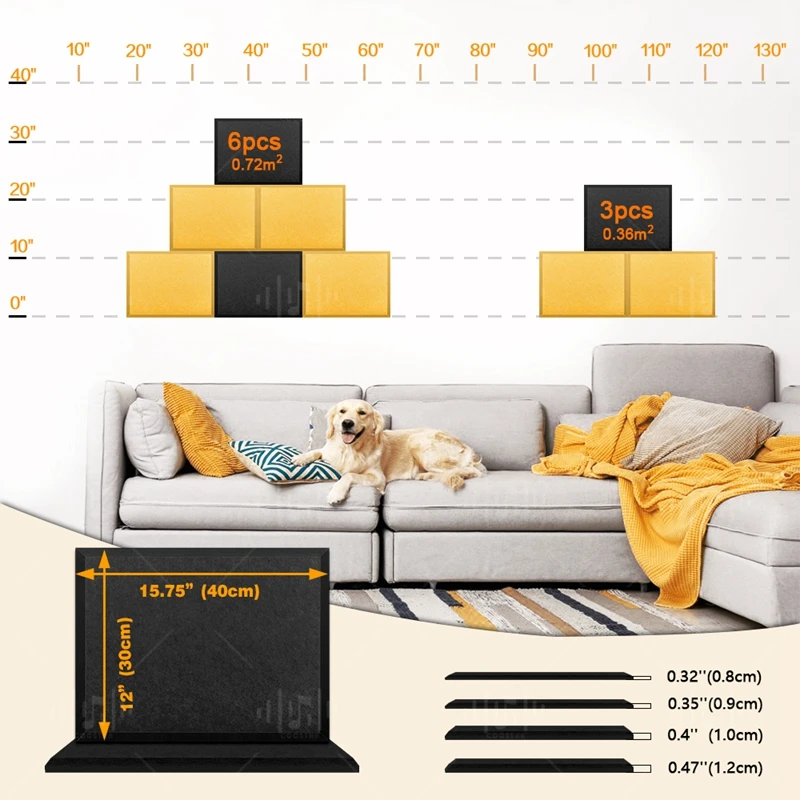 Imagem -03 - Isolamento Acústico Acústico Painéis à Prova de Som para Paredes Auto-adesivo Isolamento Acústico Estúdio Recoring Parede Protetora Adesivo Decoração