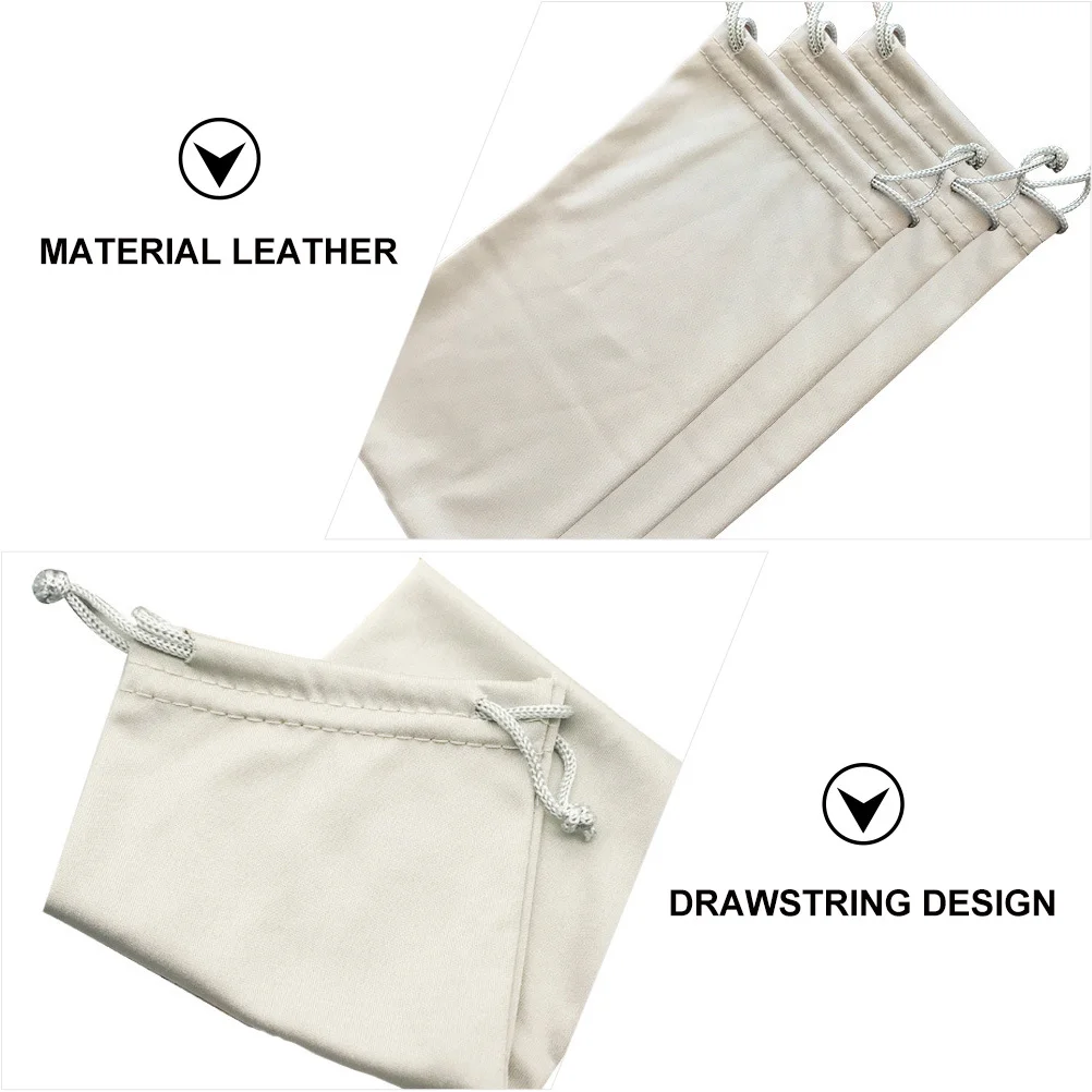 

1Set Glasses Bags Drawstring Design Durable Eyewear Storage Pouches White Sunglasses Case Eyeglasses Pouches Sunglasses Bags