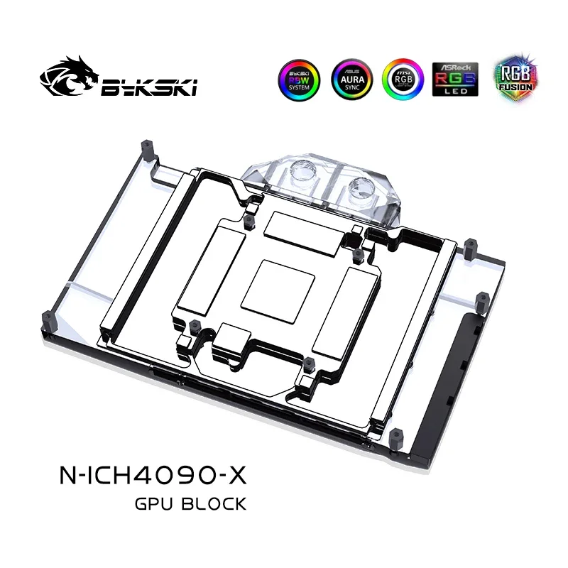 Imagem -02 - Bykski-gpu Water Block Usado para Inno3d Geforce Rtx 4090 Ichill Placa de Vídeo Radiador de Refrigeração Luz Argb N-ich4090-x