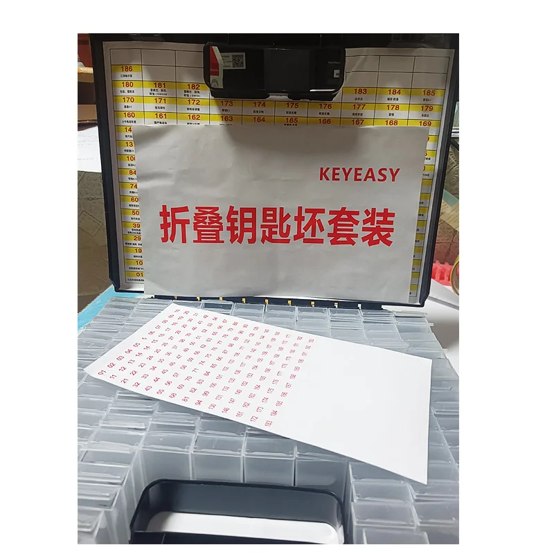 Keyeasy للطي أضعاف مفتاح الجنين شفرة فارغة علبة بلاستيكية فارغة مع 186 قطعة نموذج صندوق صغير سهلة الاستخدام أدوات ocksmith #2