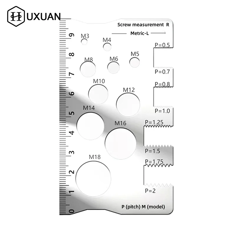 Thread Pitch Gauge Measurement Ruler For Screw Space Saving Measuring Gauge Tool For Bit Bolt Nut Screw Craft Industry And Home
