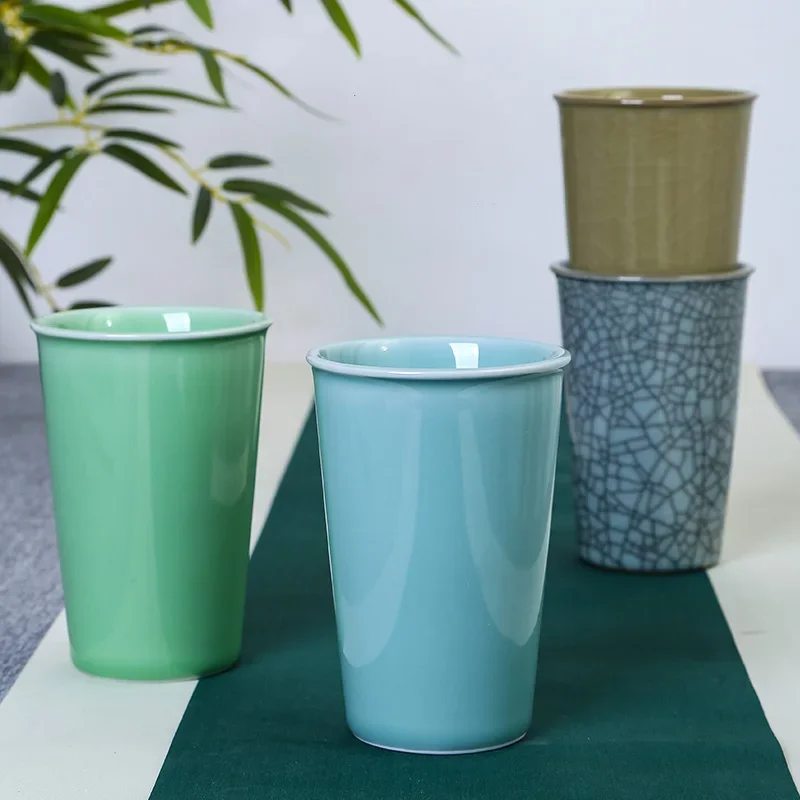 Taza de agua Celadon, taza de Coca-Cola, Taza de cerámica creativa para el hogar, taza para preparar té de gran tamaño, taza para beber, taza de leche, taza de café, tazas